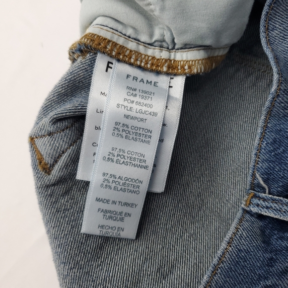 FRAME Womens Le Garcon Distressed Denim Crop Fray Hem Jeans in Newport Size 24 - Picture 9 of 12